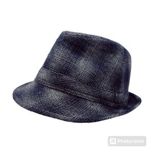 John Bartlett Statements Gray Plaid Fedora One Size Fits Most